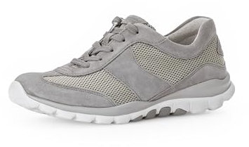 Gabor Damen Low-Top Sneaker, Frauen Halbschuhe,Wechselfußbett,Sportschuhe,Freizeitschuhe,Turnschuhe,Laufschuhe,Silber/grau,38 EU / 5 UK