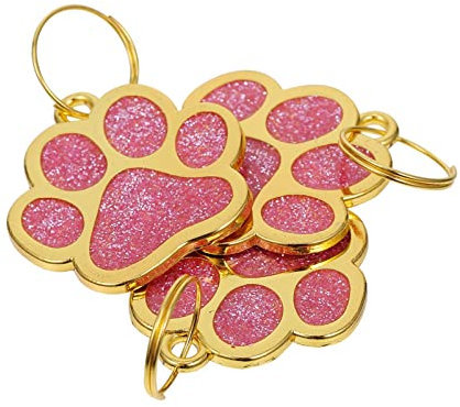 FRCOLOR 3pcs Metal Paw Print Dog Tags Engraved Pet Id Tags for Collar Dog Phone Number Puppy Name Plate Zinc Alloy Pet Pendant
