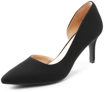 DREAM PAIRS Scarpe Classiche con Tacco a Gatto Décolleté da Donna Scarpe con Tacco a Spillo da Donna,Size 40,Camoscio-Nero,SDPU2416W