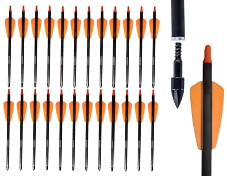 biubiusot 24 Stück 7,5 Armbrust Adder Bolzen Pfeile Carbon Armbrust Adder Cobra Adder Bolzen Pfeilspitzen Jagdspitzen Präzisionsziel Jagd Zielbogenschießen Schießen (24 Stück, 7.5inch)