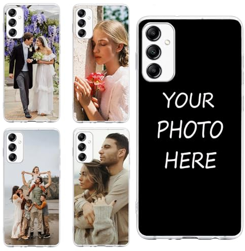 GeRRiT Personalisierte Handyhülle für Samsung Galaxy A14 4G/5G,Personalisiert Hülle mit Selbst Gestalten Foto Bild Schutzhülle,Schwarz und Durchsichtig Silikon Stoßfest Individuelle Case