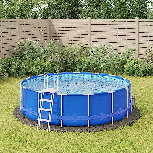 AUUIJKJF Accueil Articles,Tapis de sol de piscine Gris clair Ø366 cm Polyester Géotextile,meubles de costume