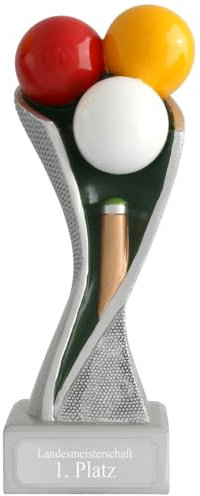 KDS Billard Pokal METZ mit Gravur Größe L 19 cm