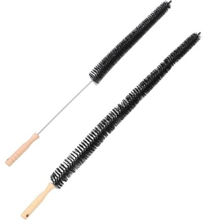 Cabilock 2pcs Dryer Vent Cleaning Brush Set Wooden Handle Scrubber for Washing Machines Dryers