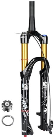 BSFHQS 1-1/8 Gerade/konische Fahrrad Luftgabel 26/27,5/29 Zoll Mountainbikes Federgabel Federweg 140mm Scheibenbremse Fahrradgabel XC/DH 9 * 100mm QR Manuelle/Fern(Tapered-Remote,29)