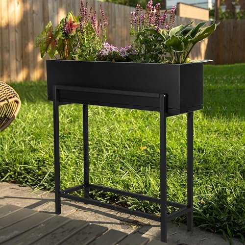 Ilyapa Hochbeet mit Beinen – 73 x 83 x 22,9 cm, Metall-Hochbeet für den Innen- und Außenbereich, Kräutergarten, Pflanzen, Terrasse, Balkon oder Wohnzimmer