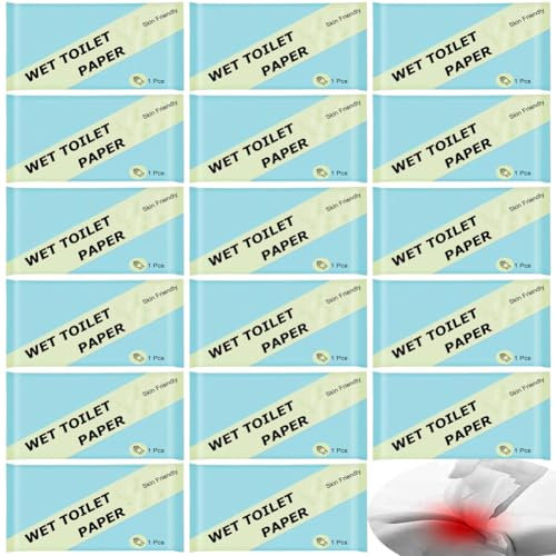 50Pcs Luxury Individually Wrapped Wet Toilet Paper; Flushable Sensitive Skin Soft Gentle Wet Toilet Wipes; Skin Friendly Travel Cleansing Wipes for Home, Office, Outdoors, Daily Use
