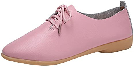 Zapatos de piel para mujer, zapatos con cordones, estilo vintage, zapatos de punta, zapatos planos de moda, zapatos de trabajo, zapatos de oficina, clásicos y modernos, zapatos de negocios, monocolor