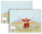 YöL Pack of 2 Highland Cow Themed Work Top Saver - Kitchen Food Preparation Chopping Board Vegetables Meat - Durable Smooth Tempered Glass Scratch Resistant Non-Slip