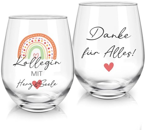 Joymaking Weinglas Geschenk Kollegin, Dankeschön Geschenke, Kollegin mit Herz & Seele, Danke für Alles Glas, Abschiedsgeschenke für Kollegen, Kollegin Jobwechsel Geburtstag520ml