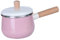 Olla antiadherente esmaltada con tapa, utensilios de cocina, cacerola rosa
