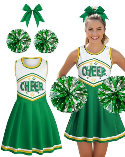 JenPen 3-teiliges Halloween-Cheerleader-Kostüm für Damen, Cheerleader-Outfit-Set, Cheerleader-Outfit-Set, Uniform-Kleid für Party