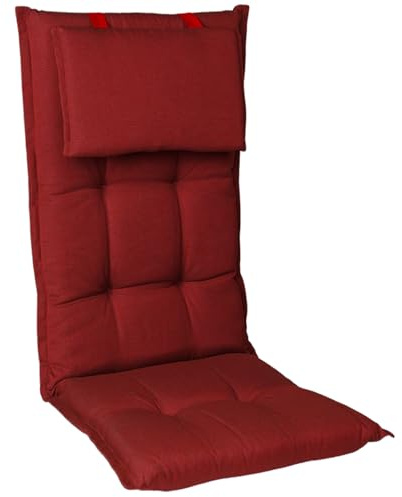 Homeoutfit24 Gartenstuhlauflagen Hochlehner, 2er Set, Rot
