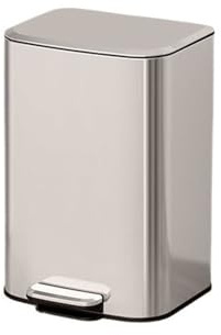 Poubelle Poubelle avec Couvercle, 60 L, en Acier Inoxydable, pédale et Fermeture amortie du Seau intérieur poubelles de Cuisine(Silver)