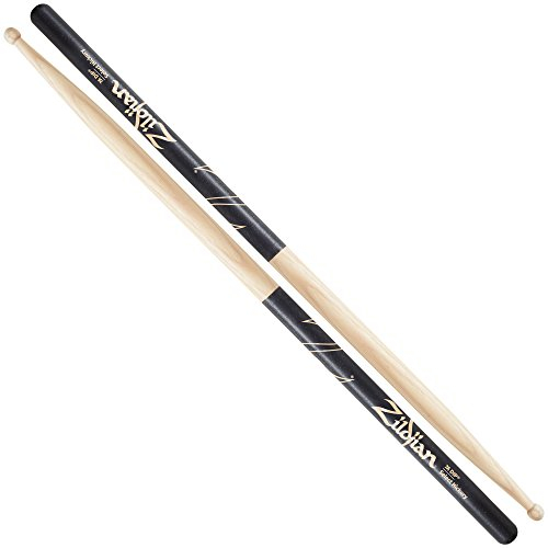 Zildjian 7A Hickory Drumsticks - Wood Tip - Black DIP