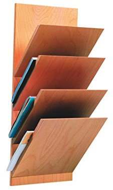 werkstatt-design Wandzeitschriftenhalter 4-fach aus Holz, Buche Multiplex lackiert