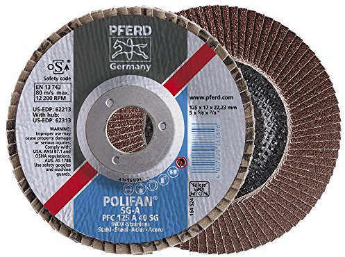 Pferd Fächerschleifscheibe A 80SG 125 mm K 80 gerade PFF 125 A 80SG (Polifan-Scheiben Flächenschleifscheibe Flächenschleifscheiben Schleifmoppteller Papierschere Schleifmittel Polifan-Scheibe)
