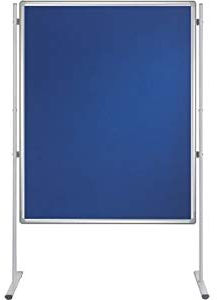 FRANKEN Stellwandtafel PRO, Trennwand aus Filz, pinnbar, beidseitig verwendbar, mit Aluminiumrahmen, Notiztafel zur Kombination mit Säulen, 150 x 120 cm, Filz grau, PTD831412