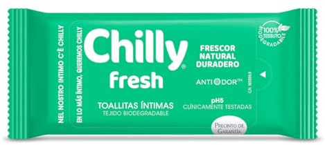 12 X Lingettes Hygiène Intime Chilly de Poche Lingettes avec Gel Formule Fresca
