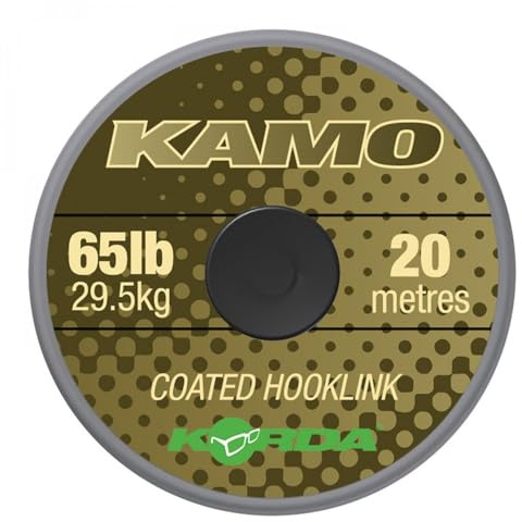 Korda Kamo Coated Hooklink, Karpfenvorfach, Abriebfeste Schnur, Matte Beschichtung, Sinkendes Vorfachmaterial, Für das Karpfenangeln