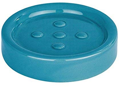 WENKO Seifenablage Polaris Petrol Keramik - Seifenschale ideal für Handseife, Keramik, 11 x 2.5 x 11 cm, Petrol, 2.5 x 11 x 11 cm