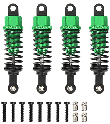 RCAWD Aluminium Rc Stoßdämpfer Dämpfer A580018 65mm bearbeitete Legierung für Hobby Modell Auto 1/18 Wltoys A959 A969 A979 K929 Upgrade Hop-Up Teile 4Pcs(grün)