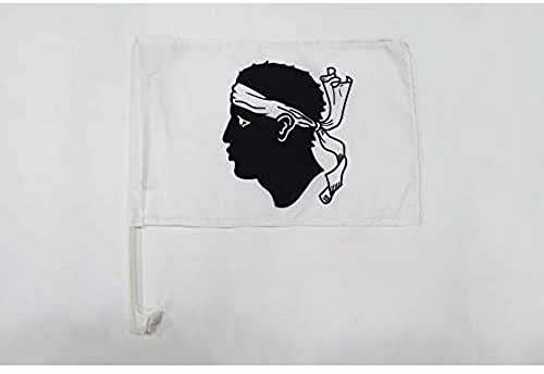 AZ FLAG - Autofahne Korsika - 45x30 cm - Corse Autoflagge 30 x 45 Cm - Auto Flaggen