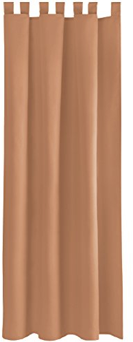 Bestlivings Blickdichte (Hellbraun) Gardine mit Schlaufen in 140x225 cm (BxL), Vorhang Dekoschal als Sichtschutz