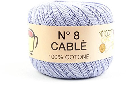 Cablé 8: 50gr filato 100% cotone.Lilla Chiaro 8396