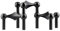 Stoff Nagel Kerzenhalter, Metall, schwarz, 6,5 x 10,2 cm