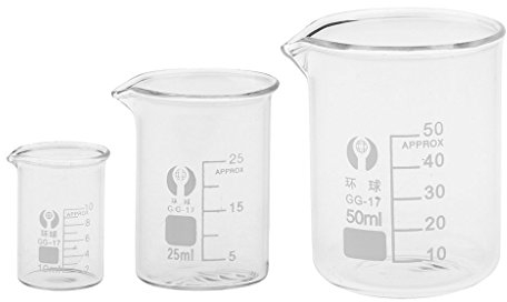 sgerste 10 ml 25 ml 50 ml Glas transparent Becher Borosilikat Messung Becherglas Glaswaren Schule Chemie Labor Studie Supplies