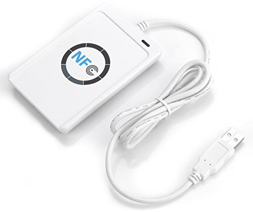 Fdit Chipkartenleser Ohne Kontakte, NFC RFID ACR122U ISO 14443A/B USB 2.0, 65 x 12,8 x 98 mm