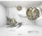 decomonkey Fototapete 3d Effekt Abstrakt 350x256 cm XL Design Tapete Fototapeten Vlies Tapeten Wandtapete Vliestapete moderne Wandbild Wand Schlafzimmer Wohnzimmer Kugeln Modern gold