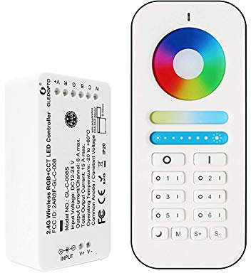 GLEDOPTO Zigbee Controller LED Strip Light Controller, RGB CCT Warm Cold Dual White Colour Temperature Control Unit for DC12-24V Rope Light Hub Bridge Required