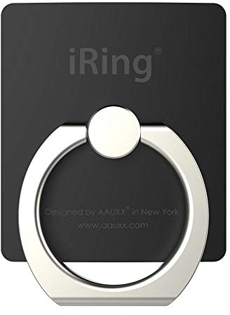 iRing Handyringhalterung Finger - Handyring Abnehmbar - 360-Grad-Drehung - 180-Grad-Neigungsfunktion - Matt Schwarz