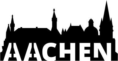 3DREAMS Aachen Skyline Auto Aufkleber Car Sticker Oche Aachen Dom Rathaus grau Made in Germany von Aachener Start Up super als Geschenk oder Souvenir (schwarz)