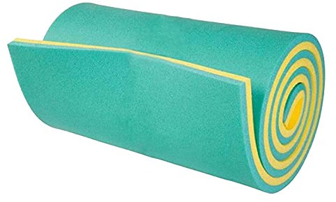FITYLE Colchón de Piscina Flotante Inhundible de Espuma de Alta Densidad Doble Capas Alfombra de Natación para Niños, 110x40x2,2 cm, Verde/Amarillo - Green