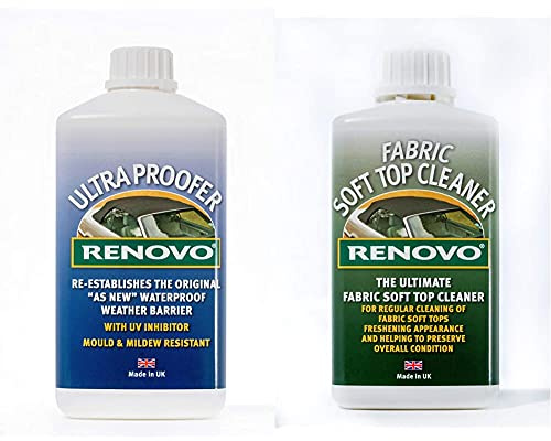 Renovo International RUP1114 Ultra Proofer 1 Litre, Neutral & RFC1126 International Fabric Soft Top Cleaner 500 ml, Neutral