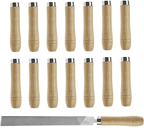 15 Piezas Mango de Madera, Mango para Limas, Mango Archivo Madera, Conveniente Llevar Fácil Instalar para Carpintero Mantenimiento, 11 cm (Agujero 6 mm)