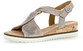 Gabor Damen Keilsandalen, Frauen Sandaletten,Moderate Mehrweite (G),Wedge-Heel,bequem,flach,Women's,Lady,Muschel(Kork/crem),39 EU / 6 UK