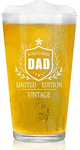 Joymaking Dad Gifts - Personalised Pint Beer Glass for Dad, Fathers Day & Birthday Gift from Son Daughter