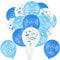 DPKOW 24pcs Blau Luftballons Kommunion Konfirmation Deko für Jungen, Schön DASS Du da Bist Latexballons für Jungen Erstkommunion Firmung Taufe Deko, mit Fische Taube Kelch Bibel Kreuz Muster