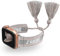 Wearlizer Geflochtene Armbänder Kompatibel mit Apple Watch Armband 40mm 41mm 42mm 38mm Damen, Bestickte Baumwolle Gestricktes Wort,Verstellbares Armband für iWatch Serie 10/9 8/7/6/5/4/3/2/1/SE