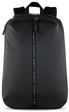 bugatti Blanc DeLight Rucksack 15 Zoll, Alltagsrucksack aus Tarpaulin & Nylon in schwarz