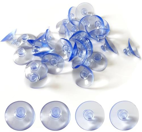 20 Pcs de 30mm Ventosa Transparente, Ventosas de Doble Cara Para Cristales,Ventosas Para Cristal,Ventosa Acuario, Ventosa de Plástico 30m,Ventosa Para Cristal,Ventosa Para Mesa de Cristal