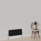 Warmehaus Radiador horizontal de diseño tradicional de columna de triple panel radiador 300x832mm de hierro fundido negro radiadores de calefacción central