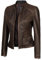Blingsoul Cafe Racer Lederjacke Damen - Stilvolle Echt-Lammfell-Lederjacken für Damen, N-185 - Braune Jacke, XX-Large