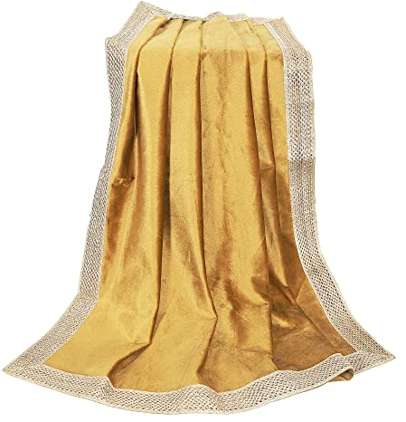 Indian Consigners Große Samttuch für Mehrzweckgebrauch Altar Tarot Spread Tischdecke (Gold)