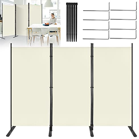 Aufun Paravento da Giardino 275cm x 180cm pieghevole Divisorio in Tessuto Protezione della Privacy Paravent Parete divisoria Parete divisoria Parete divisoria regolabile uffici balcone (Beige)