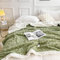 WONGS BEDDING Kuscheldecke 220x240 Flauschig Sherpa Decke, Sofaüberwurf Fleecedecke, Dick Sofadecke Doppelgesicht Extra Warme & Weiche Couchdecke Grün Wohndecken